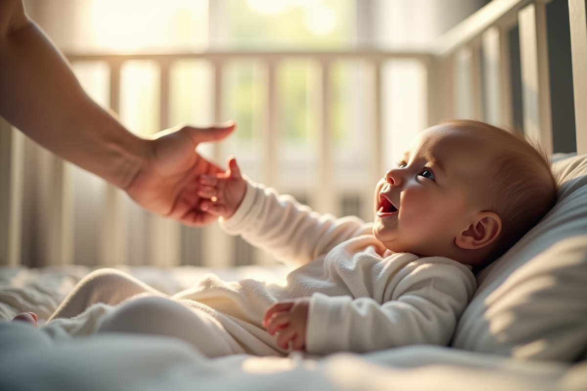 Bébé dans un lit d