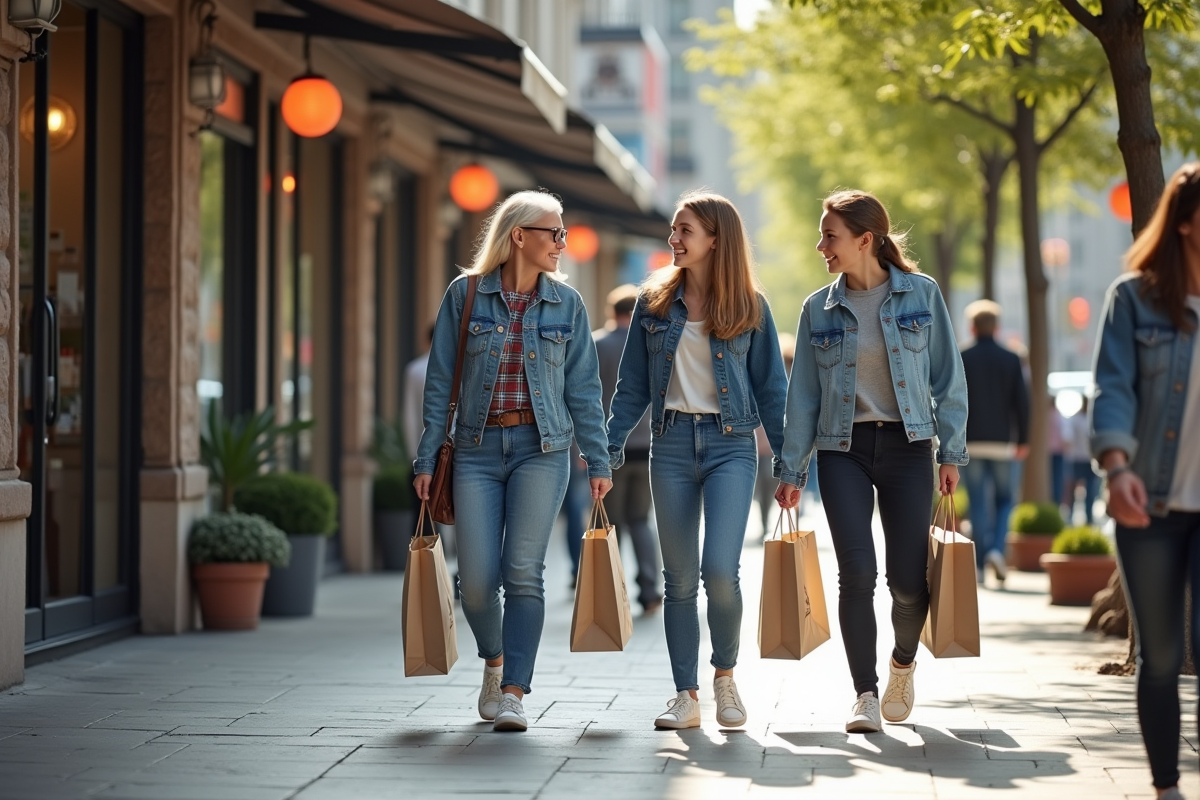 Deux adolescents aident une personne agee dans la rue urbaine